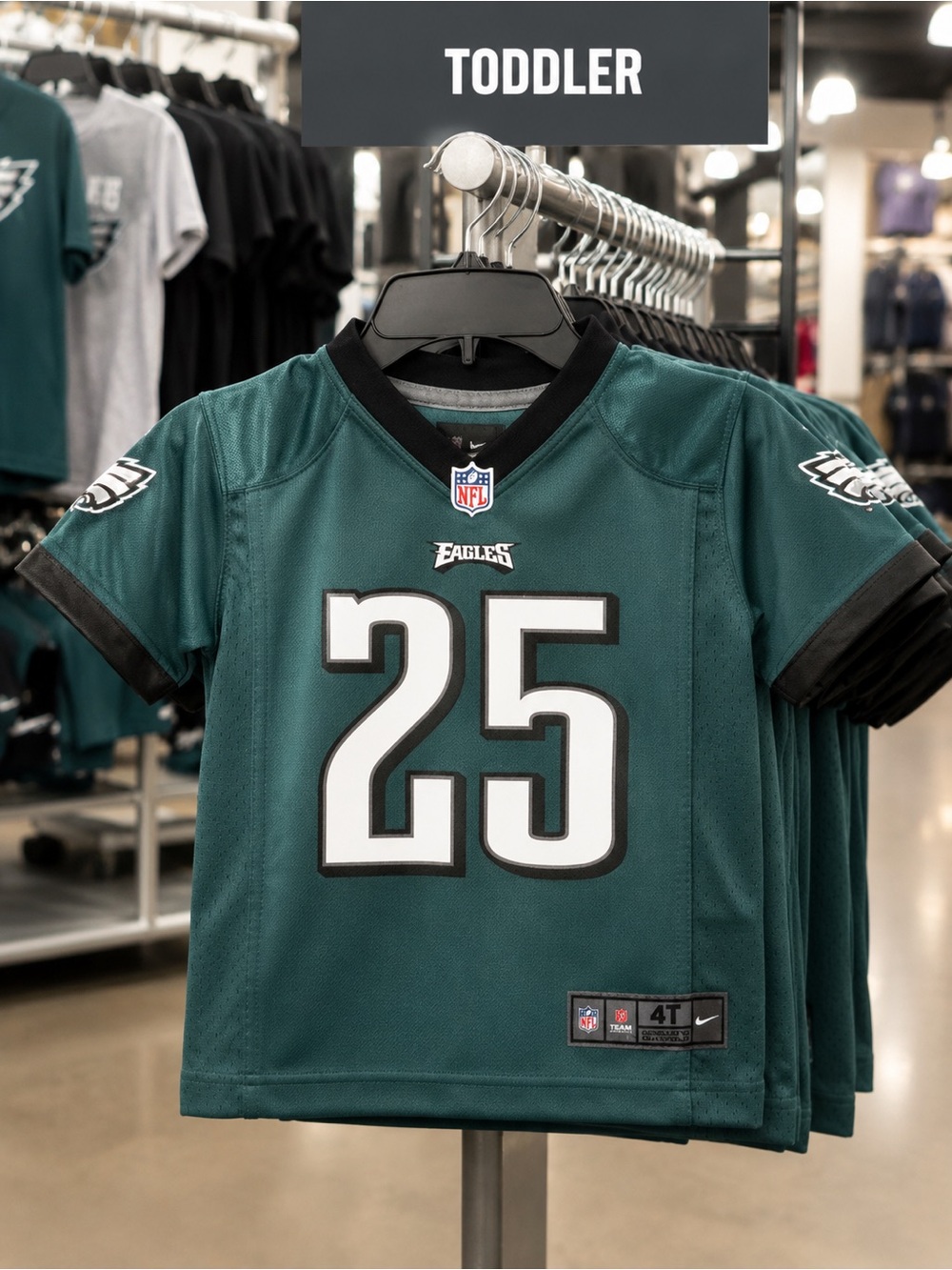 NFL Toddler Eagles #25 Jersey in Teal and Black